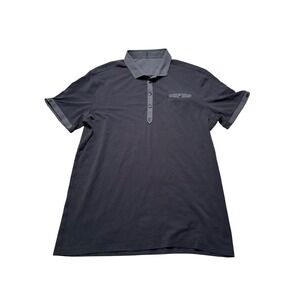 Lululemon Mens Black Polo Shirt Short Sleeve Casual Pocket Logo Sz XL